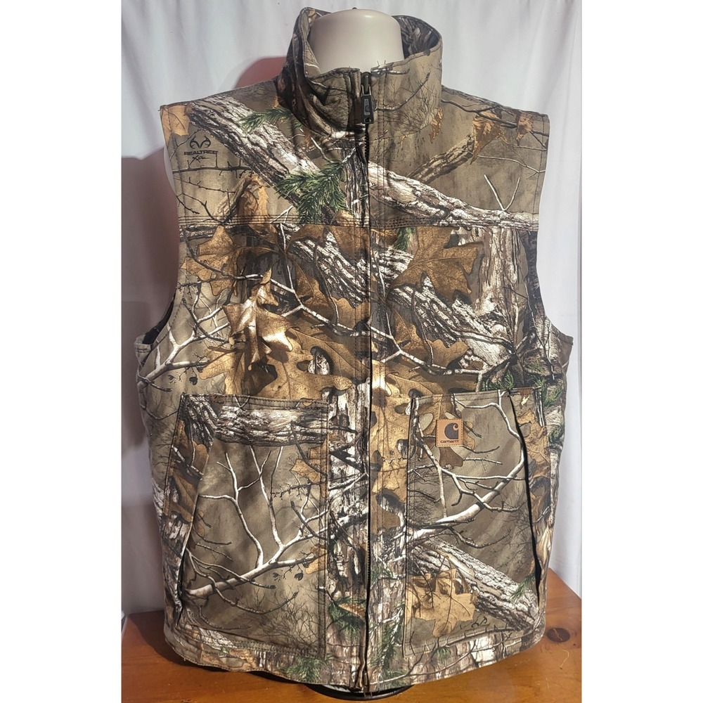 Mens Carhartt 101686 Realtree Xtra Camo Quick Duck Vest LT Large Tall Thinsulate
